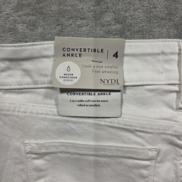 NYDJ Jeans Womens 4 Optic White Alina Convertible Ankle Lift Tuck Stretch Denim - Picture 4 of 16